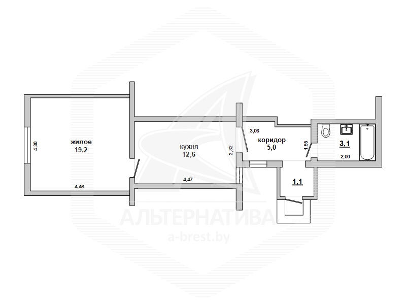Продажа 1-комнатной квартиры в Бресте, ул. Боброва, 29900 USD, код: 802214 - фото 2