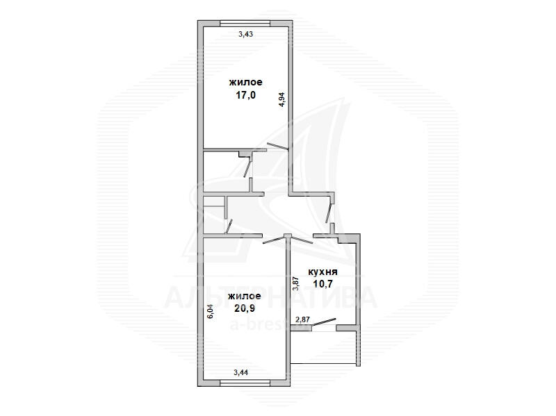 квартира, Брест, ул. Луцкая, стоимость продажи 244 850 р.