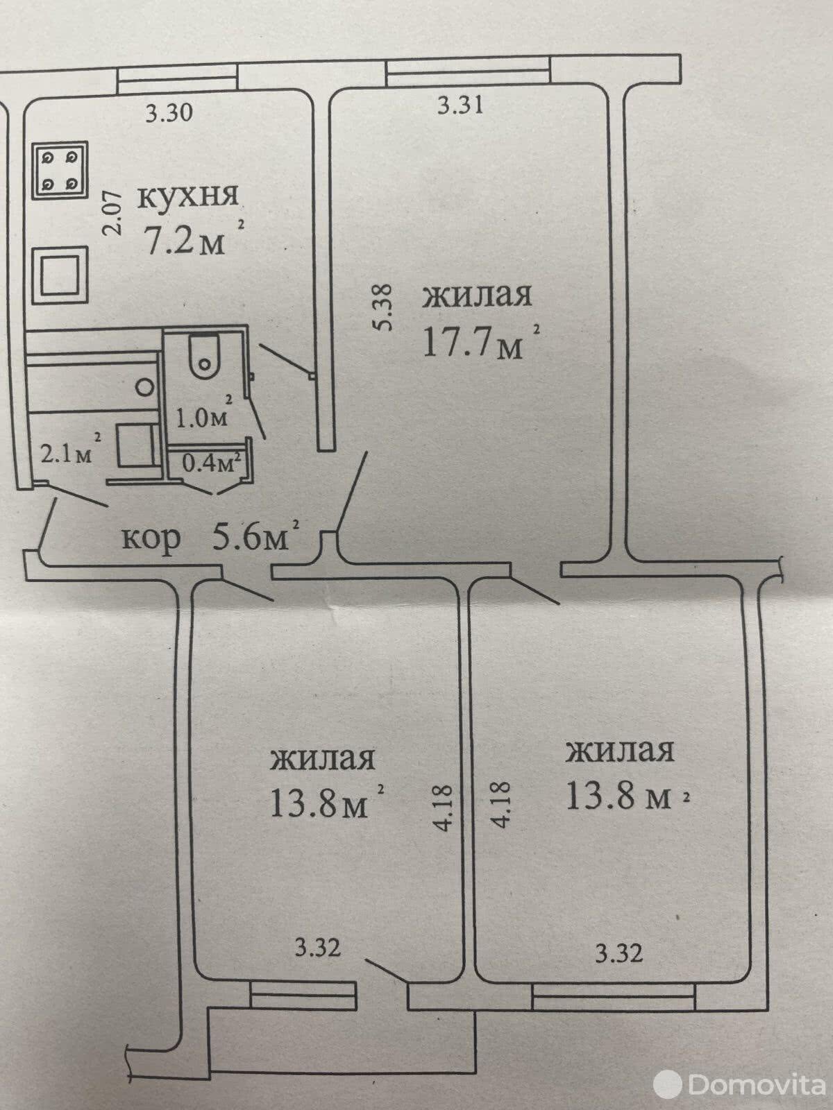 Продажа 3-комнатной квартиры в Минске, ул. Ангарская, д. 50, 75000 USD, код: 1010212 - фото 2