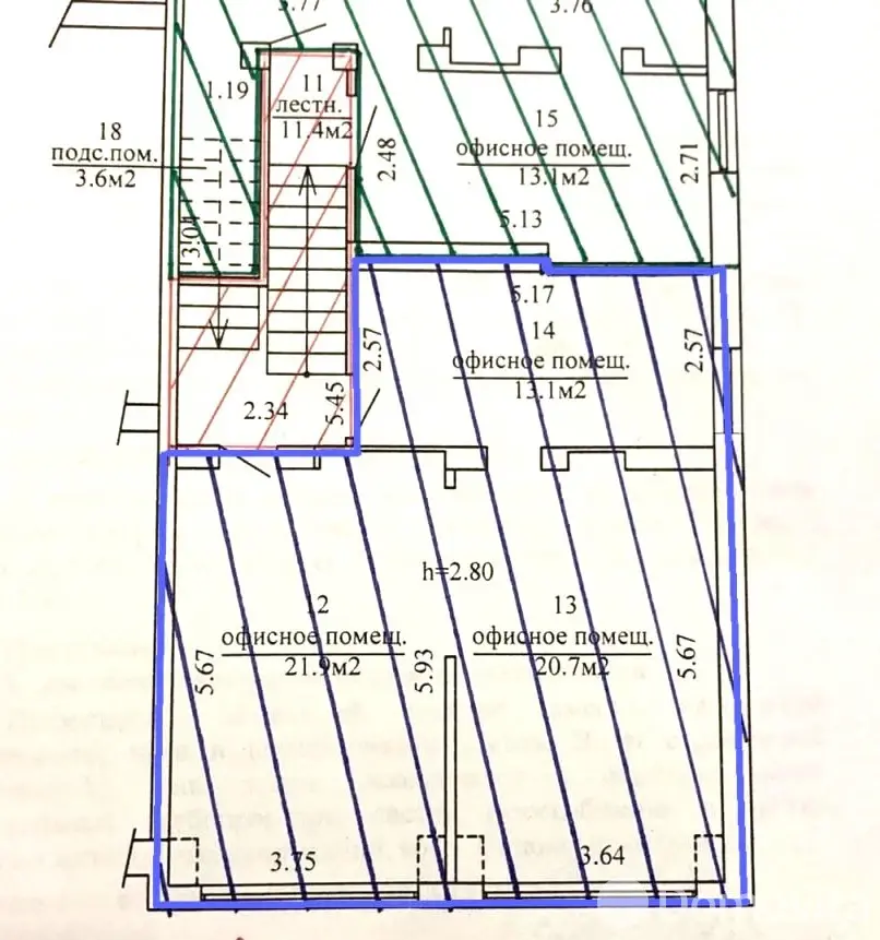 Аренда офиса на ул. Черняховского, д. 4 в Минске, 1392USD, код 16219 - фото 7