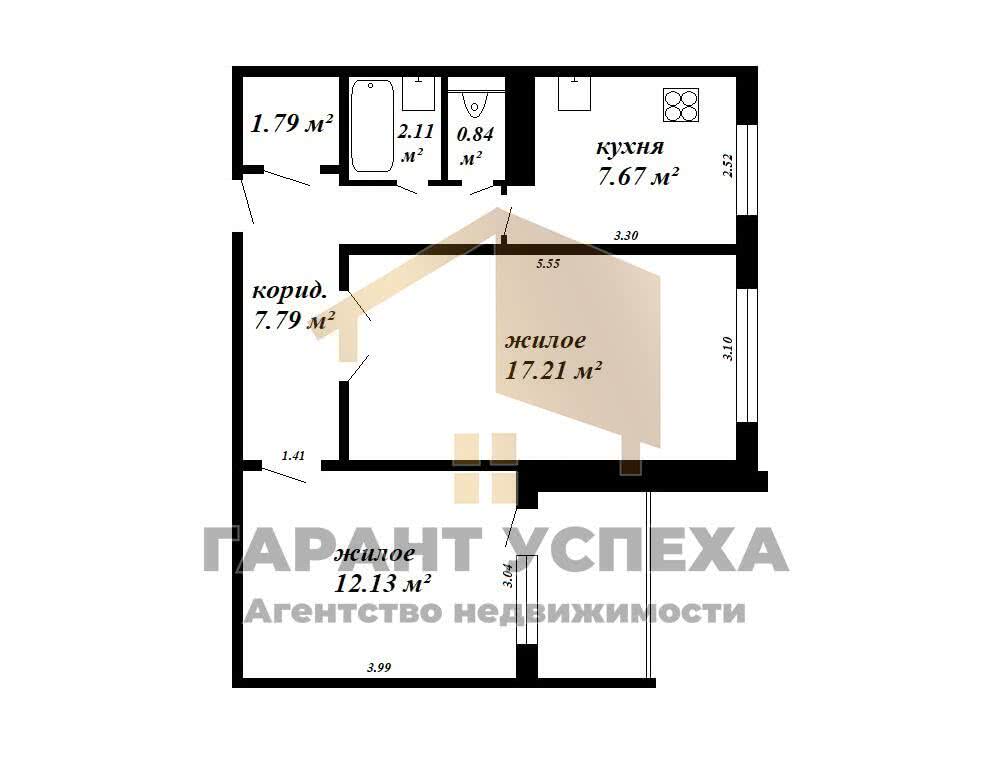 квартира, Брест, ул. Гаврилова, стоимость продажи 131 824 р.