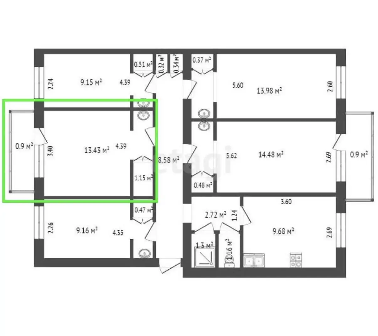 Купить комнату в Минске, ул. Кнорина, д. 13, цена 32900 USD, код 7594 - фото 18