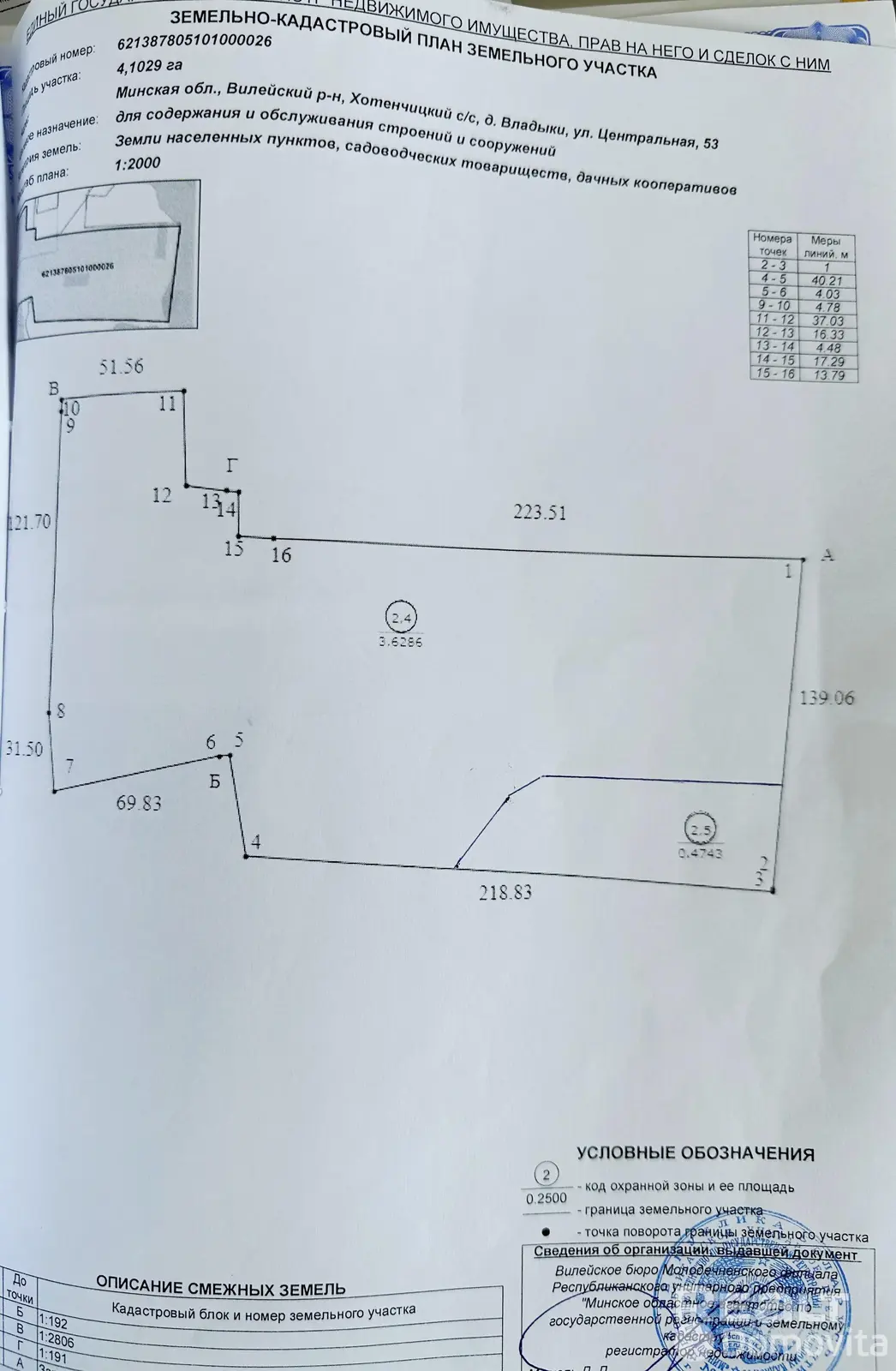 участок, Владыки, ул. Центральная, д. 53, стоимость продажи 429 660 р.