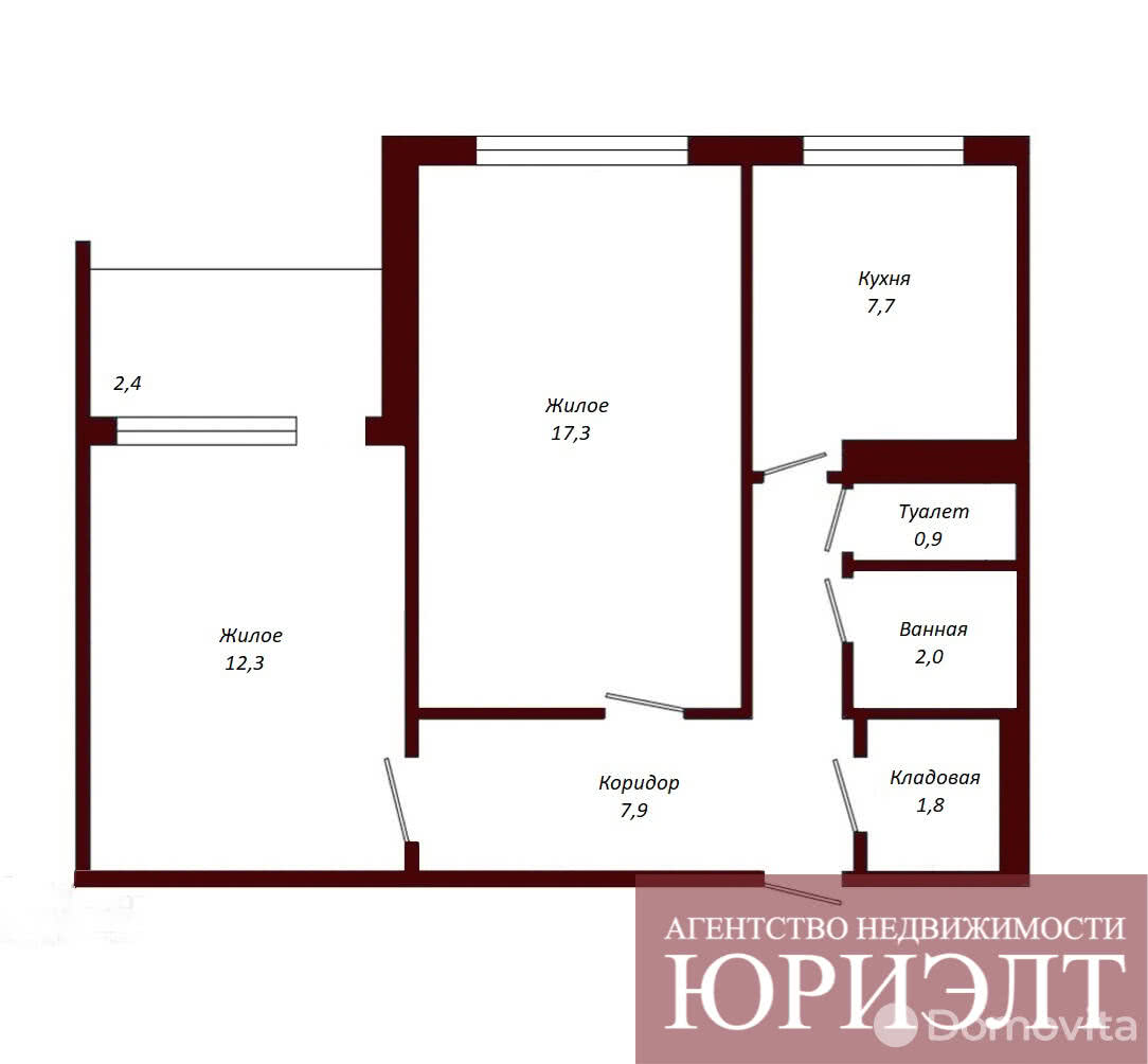 Купить 2-комнатную квартиру в Бресте, ул. Гаврилова, д. 1, 41000 USD, код: 902288 - фото 5