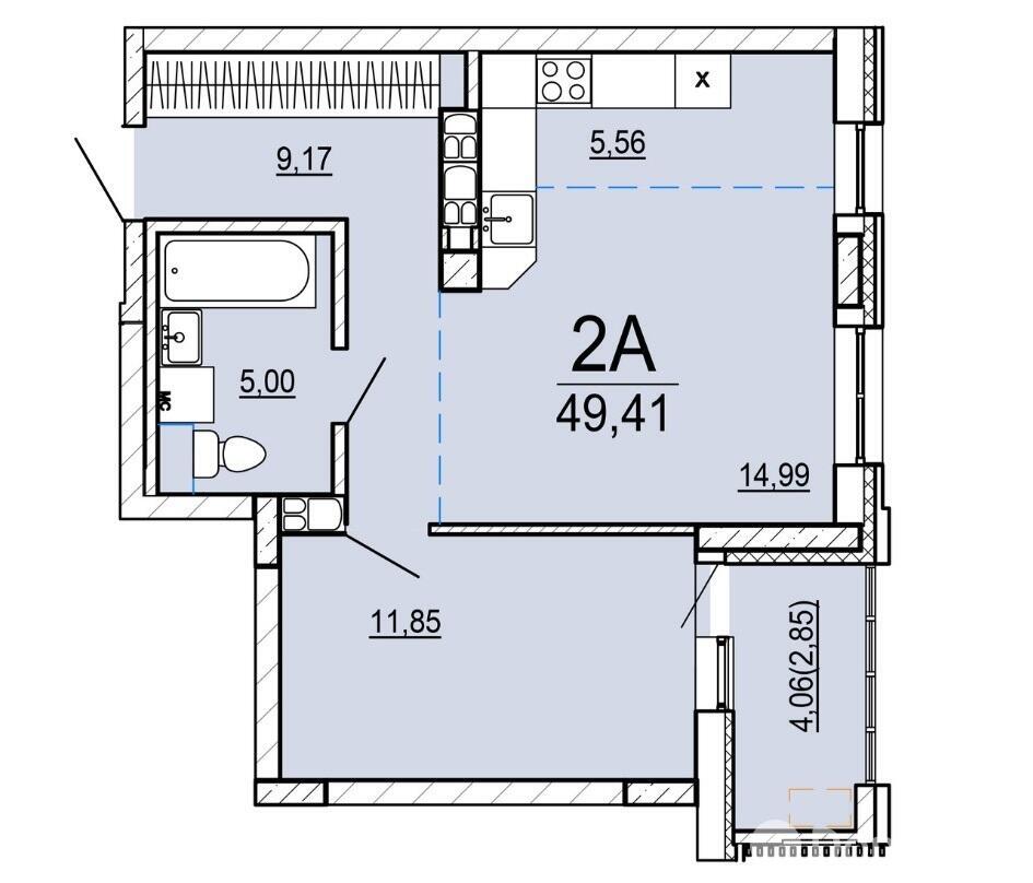 Купить 2-комнатную квартиру в Минске, ул. Нововиленская, д. 63, 86896 USD, код: 1084640 - фото 6