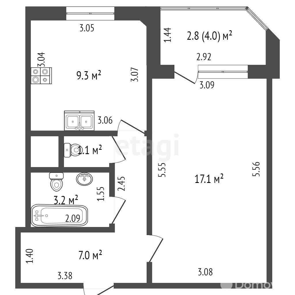 Продажа 1-комнатной квартиры в Минске, ул. Чигладзе, д. 10, 60000 USD, код: 942810 - фото 1
