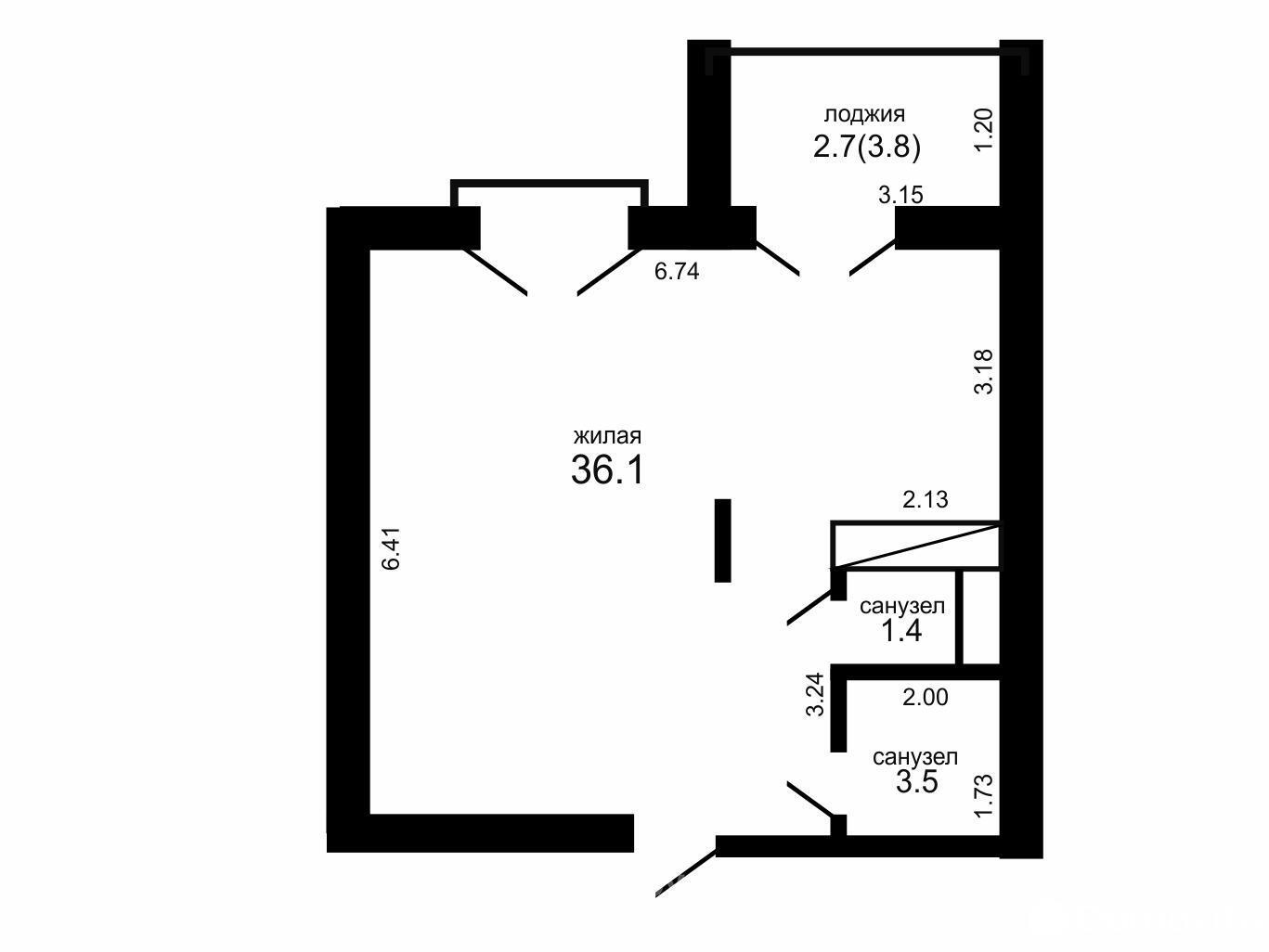 Купить 1-комнатную квартиру в Копище, ул. Авиационная, д. 14, 83000 USD, код: 1009192 - фото 2