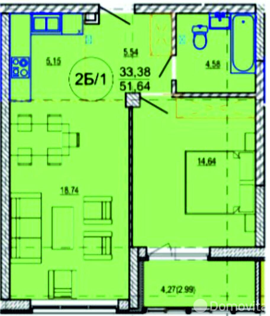 Продажа 2-комнатной квартиры в Минске, ул. Кузьмы Минина, д. 5, 74240 USD, код: 1117390 - фото 4