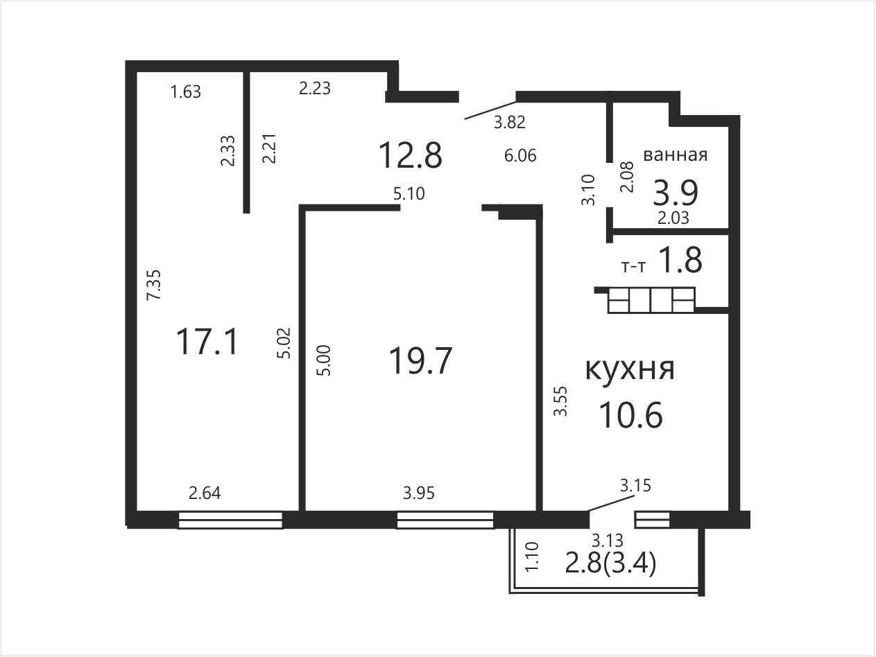 квартира, Минск, ул. Чюрлениса, д. 24, стоимость продажи 396 003 р.