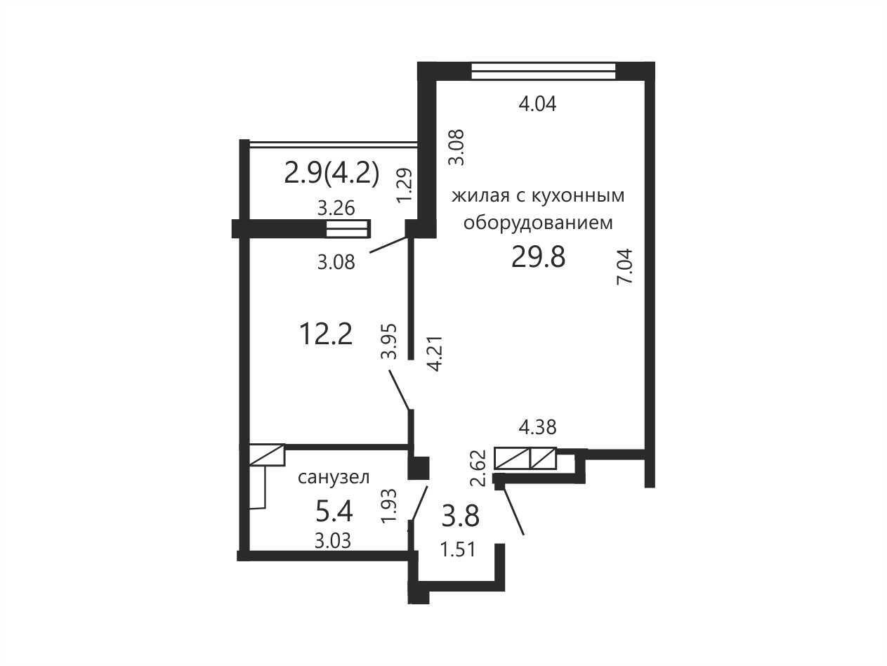 Продажа 2-комнатной квартиры в Минске, пр-т Дзержинского, д. 92, 117000 USD, код: 1048749 - фото 2