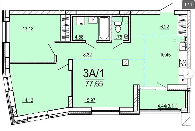 Купить 3-комнатную квартиру в Минске, ул. Нововиленская, д. 51, 124240 USD, код: 1013204 - фото 1