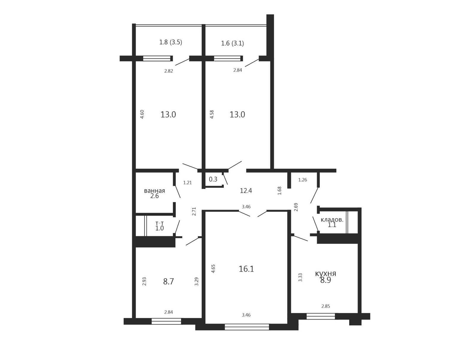 квартира, Минск, ул. Руссиянова, д. 5/1, стоимость продажи 326 127 р.