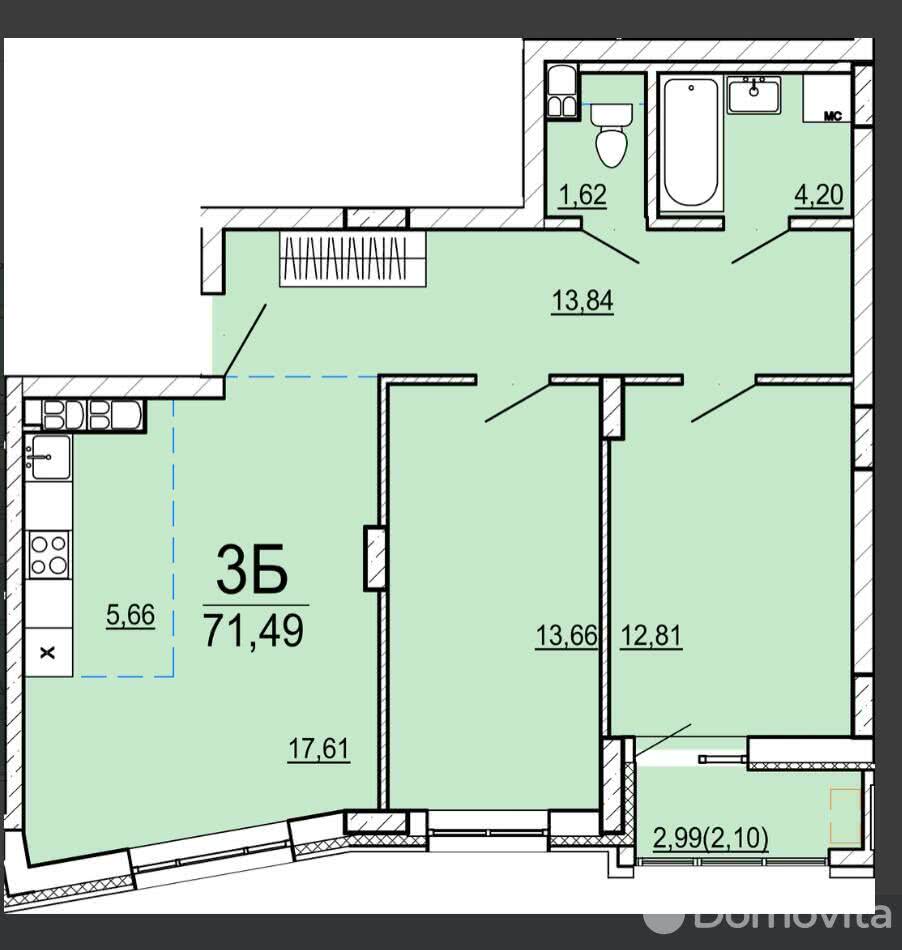 Купить 3-комнатную квартиру в Минске, ул. Нововиленская, д. 61, 117244 USD, код: 1015541 - фото 4