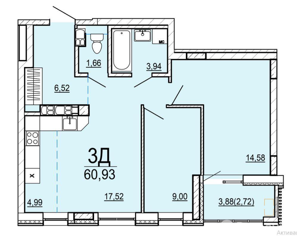 продажа квартиры, Минск, ул. Нововиленская, д. 63