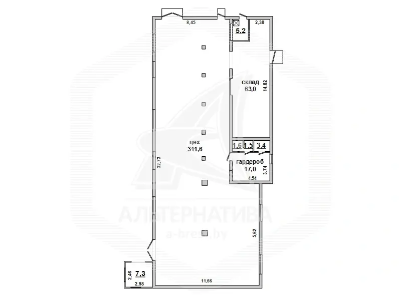 Цена продажи объекта сферы услуг, Брест, 