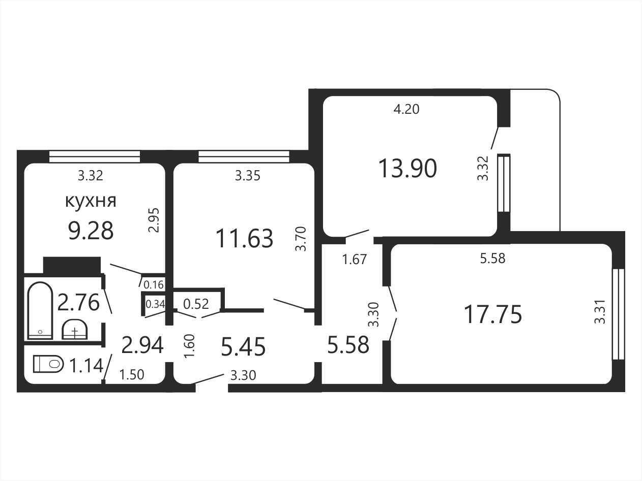 Продажа 3-комнатной квартиры в Минске, ул. Рафиева, д. 15, 86000 USD, код: 1016574 - фото 2