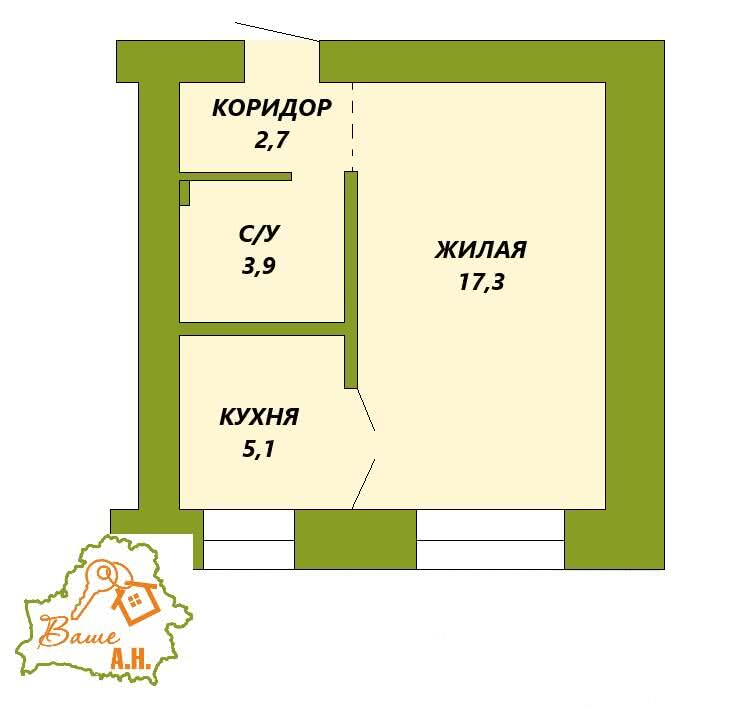 Продажа 1-комнатной квартиры в Гомеле, ул. Черниговская, д. 34, 26000 USD, код: 995814 - фото 2