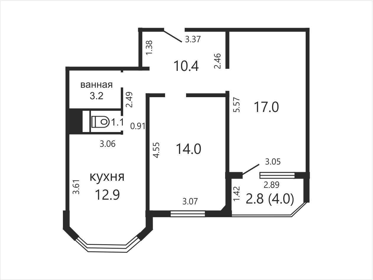 Продажа 2-комнатной квартиры в Минске, ул. Космонавтов, д. 18, 103900 USD, код: 992486 - фото 2