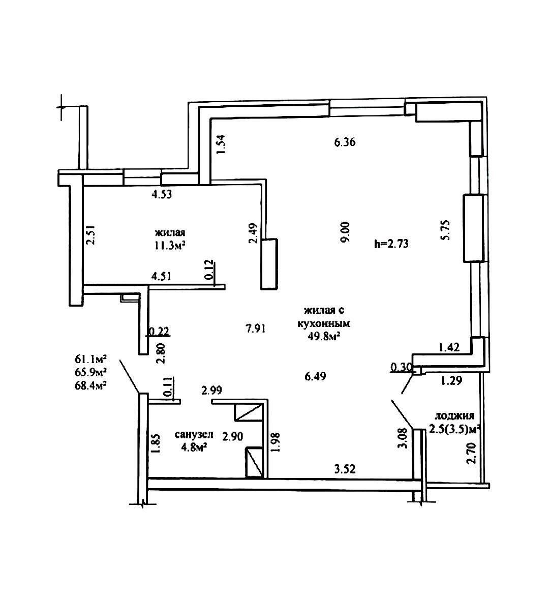 Продажа 3-комнатной квартиры в Минске, пр-т Дзержинского, д. 32, 107000 USD, код: 1110847 - фото 2