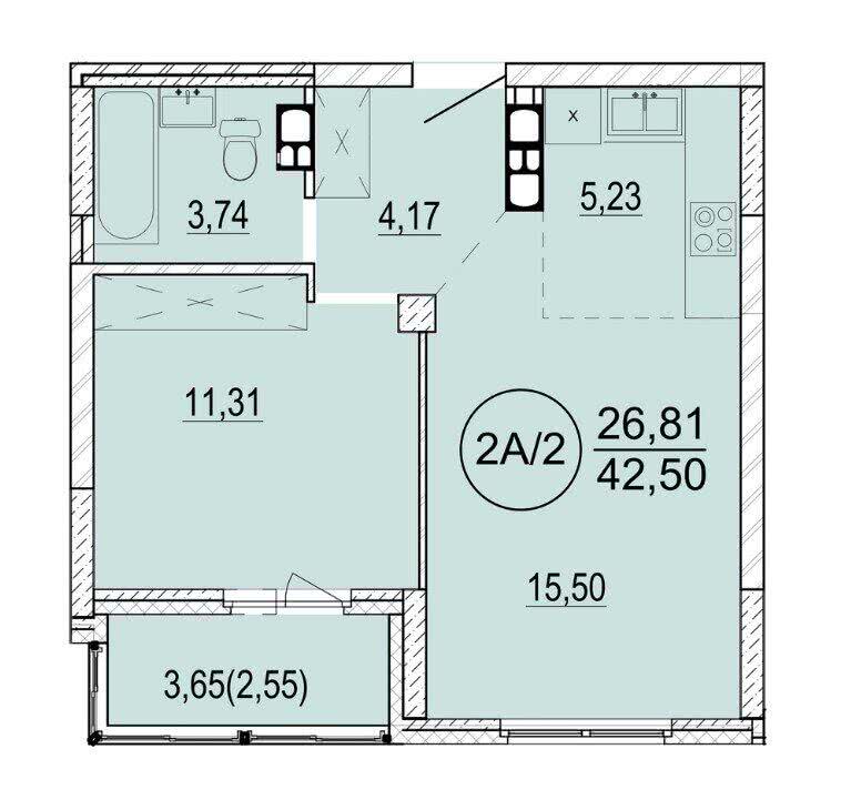 Купить 2-комнатную квартиру в Минске, ул. Разинская, д. 4, 62900 USD, код: 976826 - фото 1