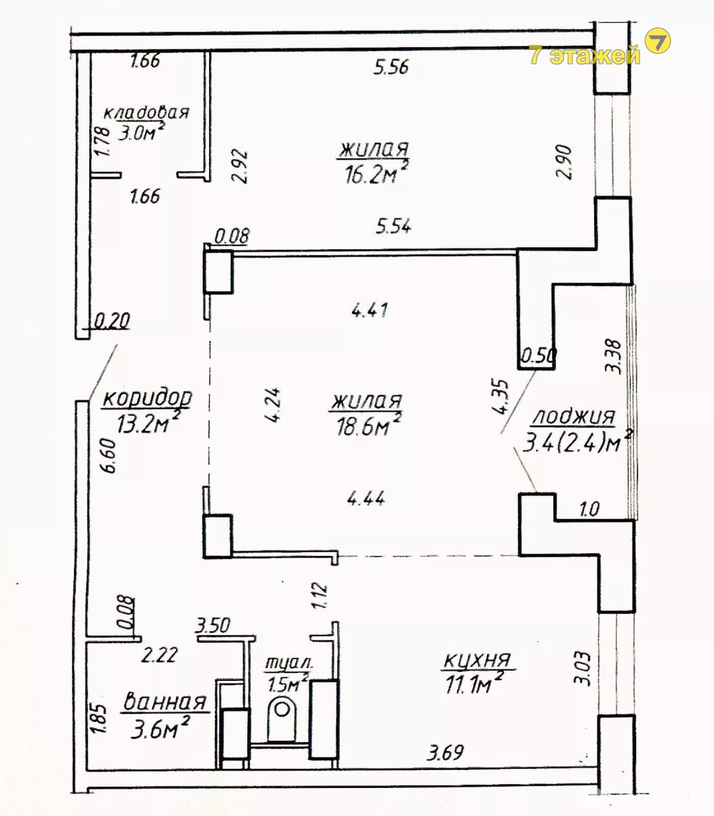 Продажа 2-комнатной квартиры в Минске, ул. Мястровская, д. 20, 126900 USD, код: 1015985 - фото 2