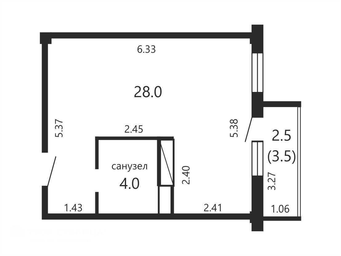 Купить 1-комнатную квартиру в Минске, ул. Восточная, д. 180, 75000 USD, код: 999649 - фото 2