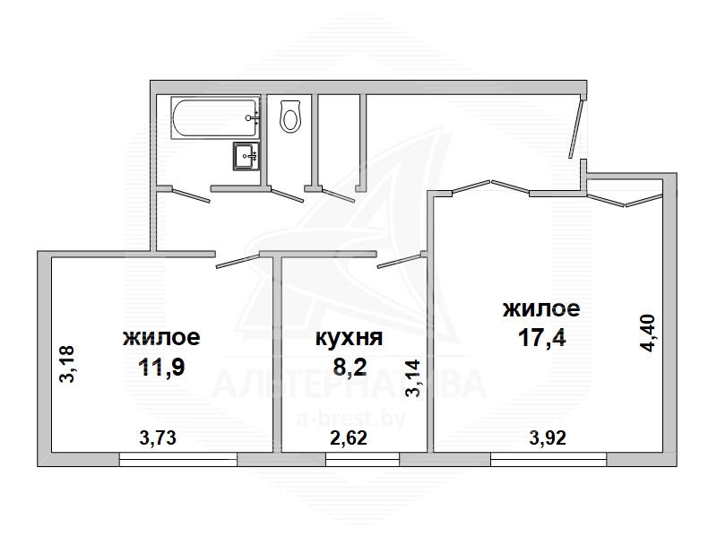 Продажа 2-комнатной квартиры в Бресте, ул. Мицкевича, 55000 USD, код: 689684 - фото 2
