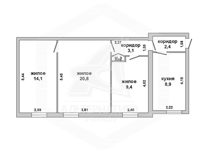 квартира, Жабинка, , стоимость продажи 42 237 р.