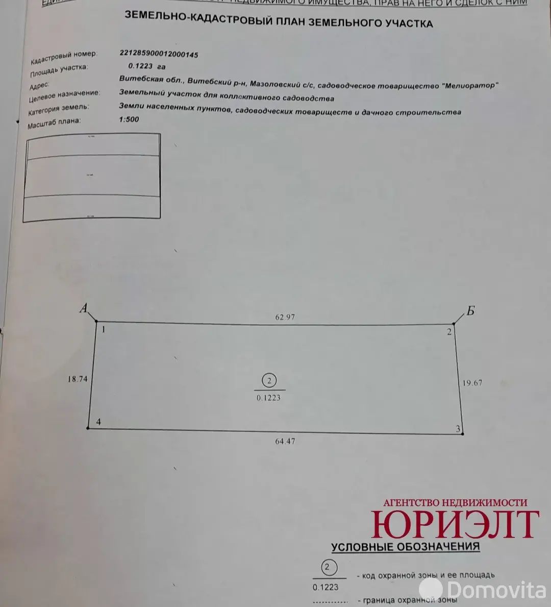 Цена продажи участка, Мелиоратор, 