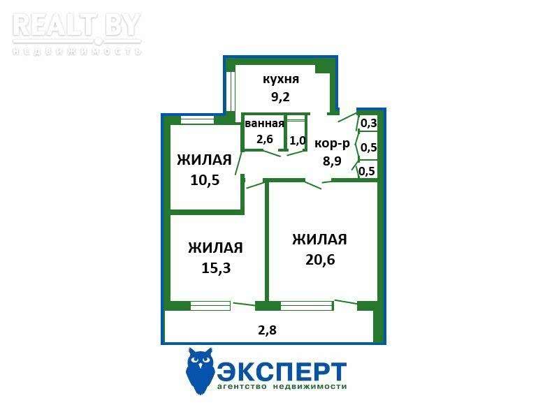 квартира, Минск, ул. Немига, д. 6, стоимость продажи 354 740 р.