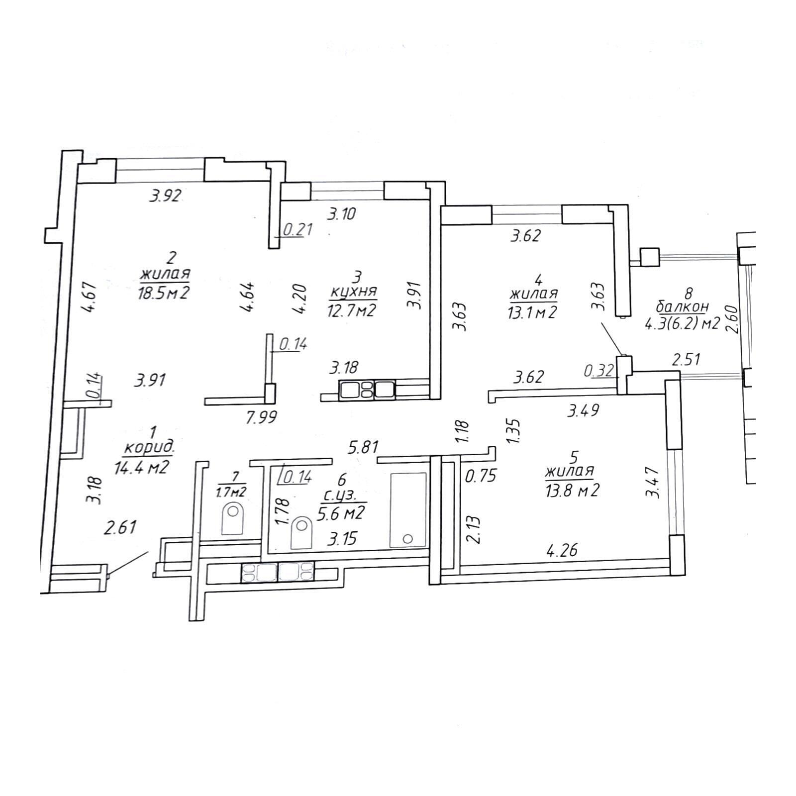 Стоимость продажи квартиры, Минск, Сморговский тр-т, д. 7