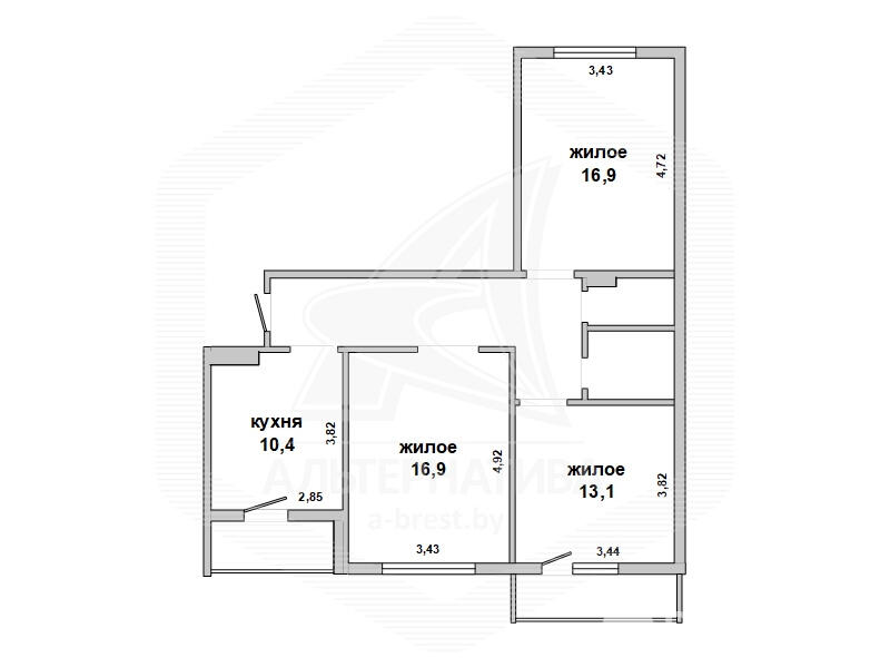 Продажа 3-комнатной квартиры в Бресте, ул. Адамковская, 97000 USD, код: 690029 - фото 4