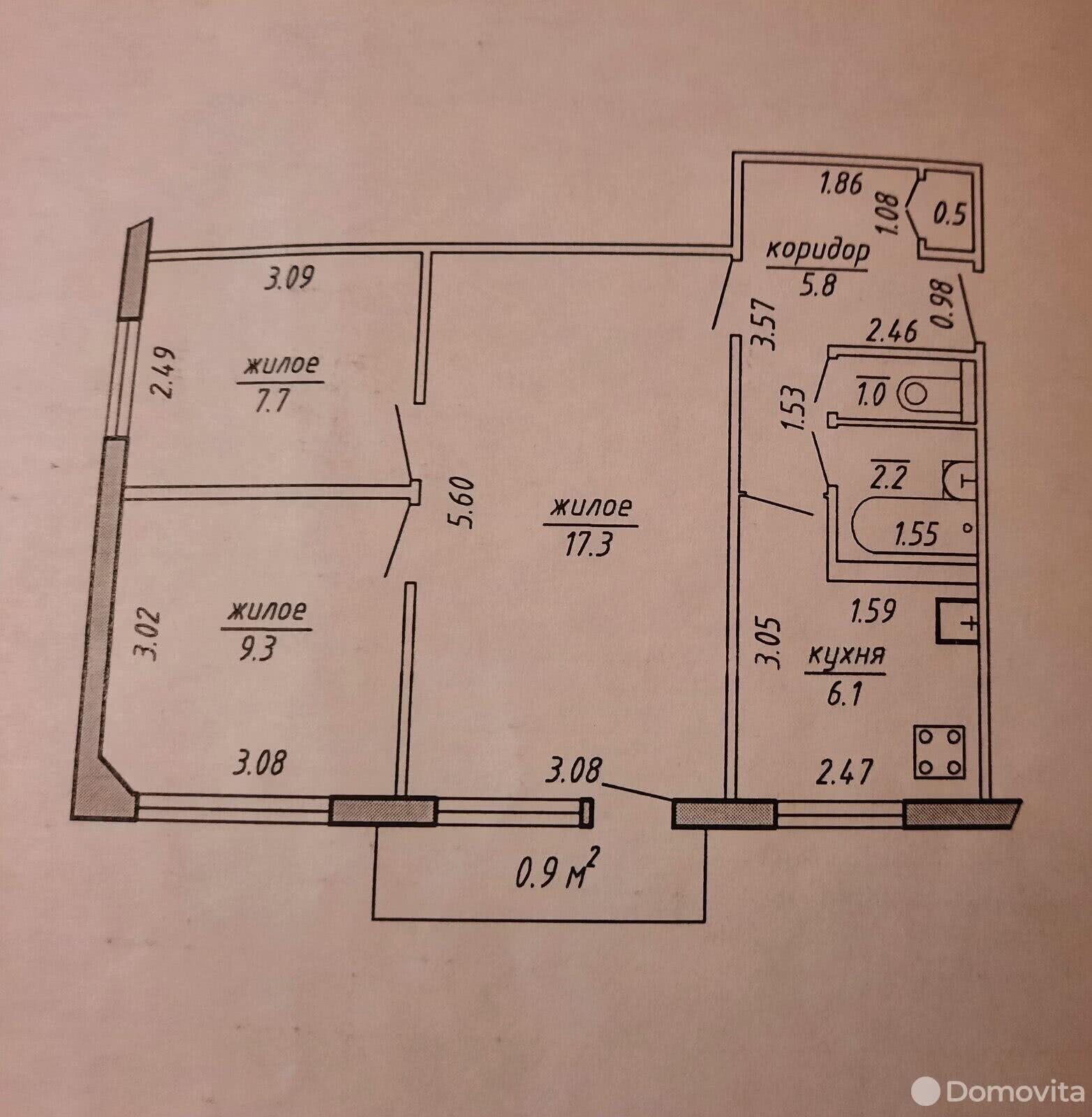 квартира, Новополоцк, ул. Янки Купалы, д. 20, стоимость продажи 69 723 р.