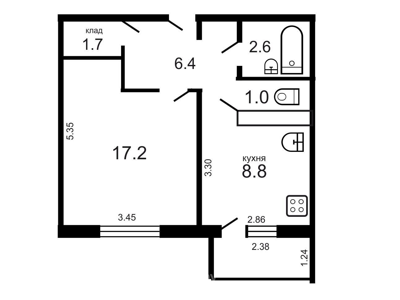 Купить 1-комнатную квартиру в Минске, ул. Сергея Есенина, д. 123, 56500 USD, код: 1031342 - фото 2