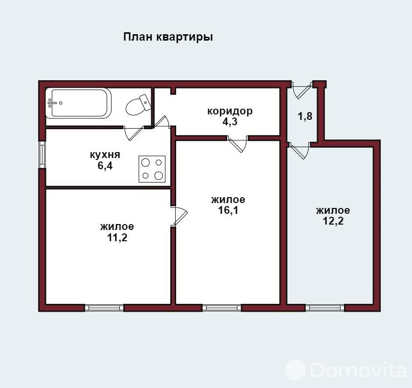 Продажа 3-комнатной квартиры в Молодечно, ул. Мовчанского, д. 9, 39900 USD, код: 1053589 - фото 2