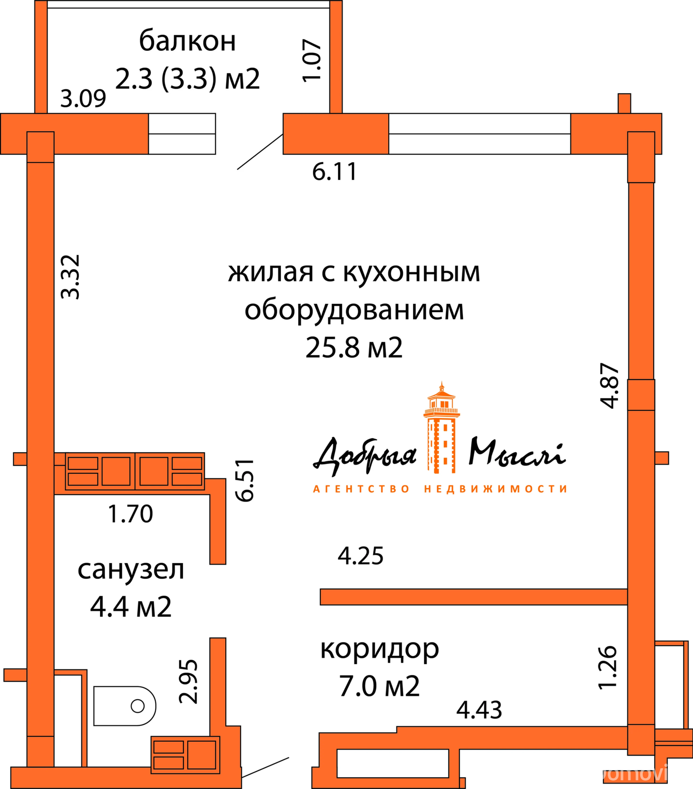 Снять 1-комнатную квартиру в Минске, пр-т Дзержинского, д. 9, 450USD, код 147070 - фото 16