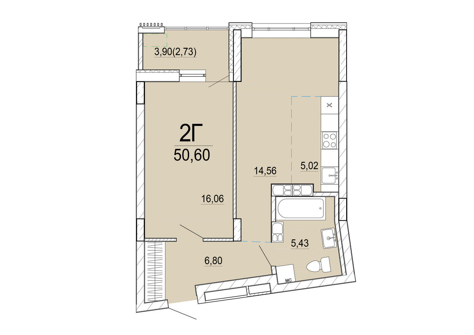 Продажа 2-комнатной квартиры в Минске, ул. Нововиленская, д. 51, 85008 USD, код: 986305 - фото 1
