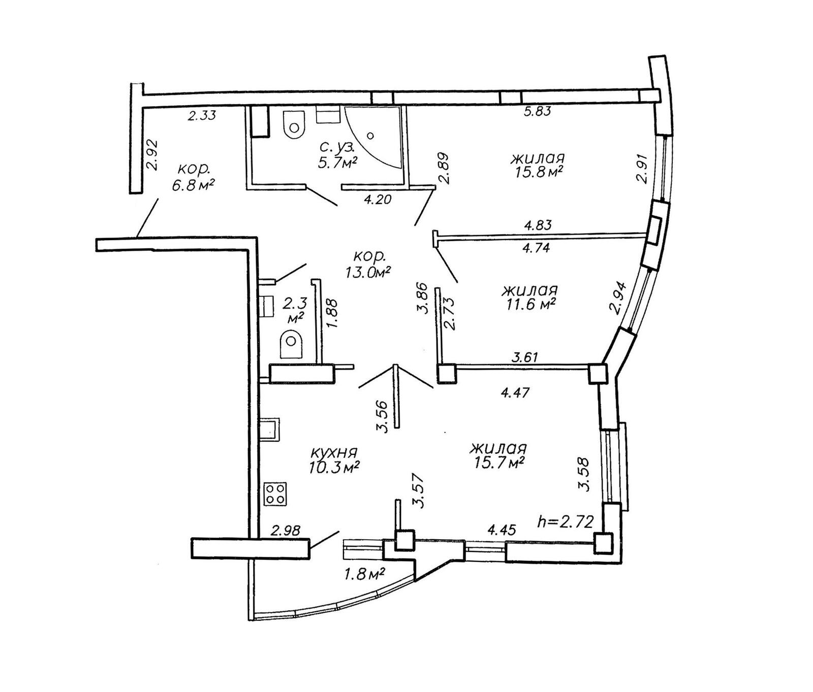 Продажа 3-комнатной квартиры в Минске, ул. Притыцкого, д. 2/1, 115700 USD, код: 1046917 - фото 2