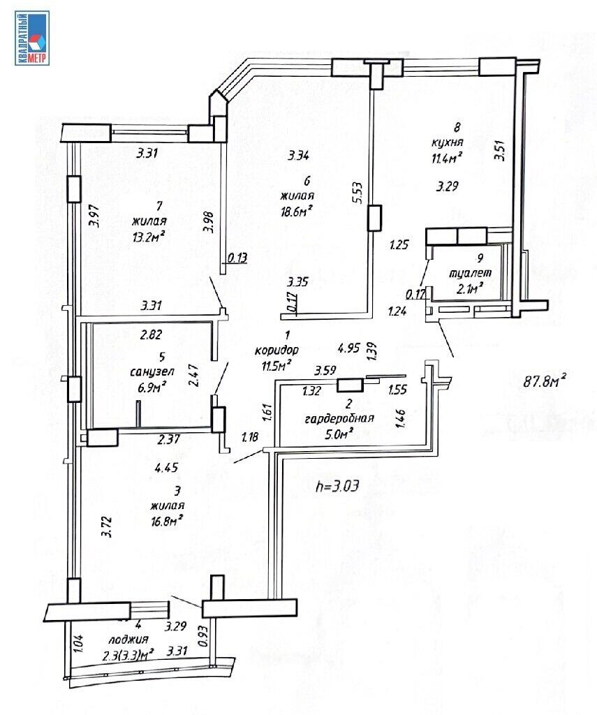 Продажа 3-комнатной квартиры в Минске, ул. Городецкая, д. 22, 197998 USD, код: 906021 - фото 2