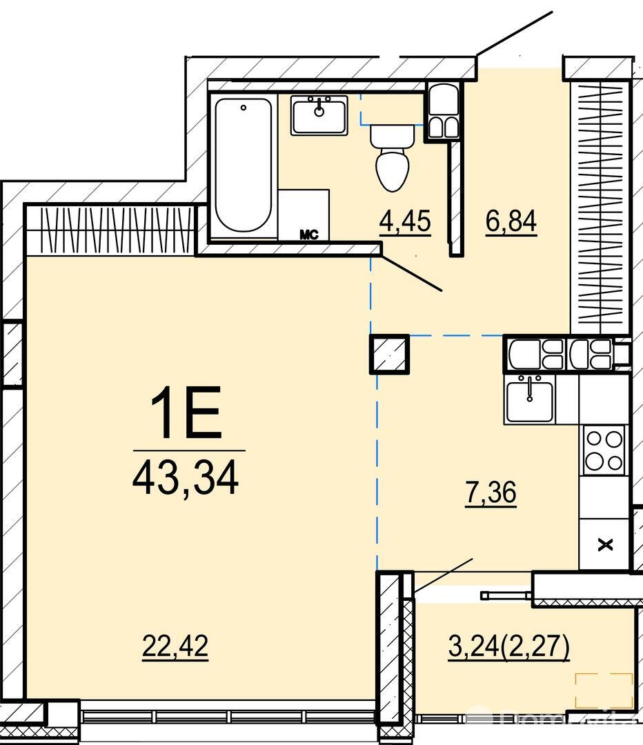 Купить 1-комнатную квартиру в Минске, ул. Нововиленская, д. 61, 71511 USD, код: 1023452 - фото 1