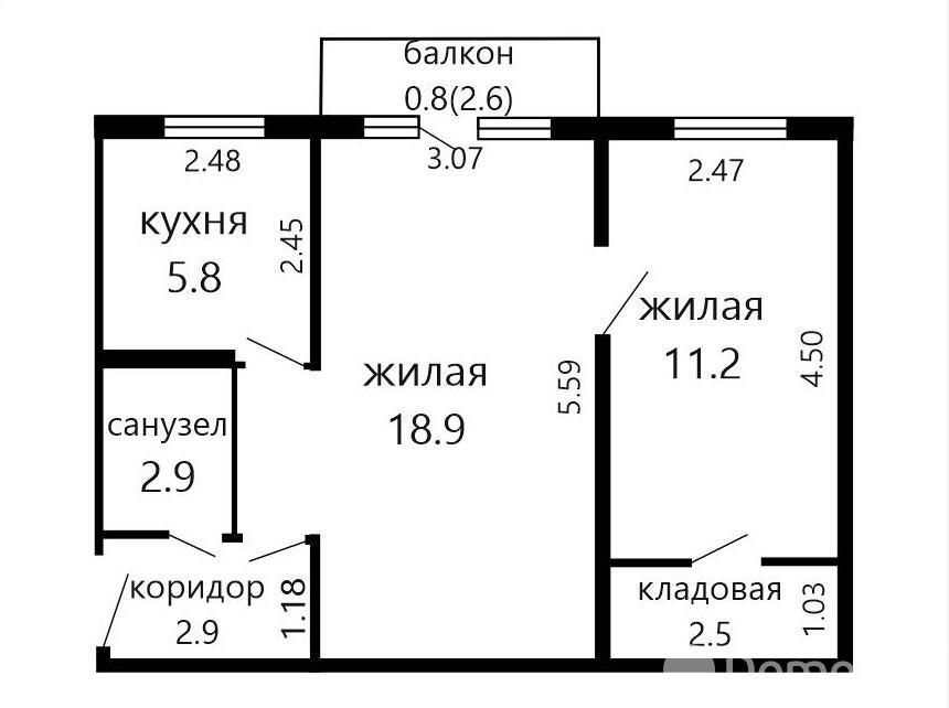 Купить 2-комнатную квартиру в Минске, ул. Тухачевского, д. 5, 61000 USD, код: 1087528 - фото 2