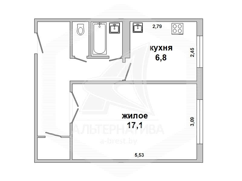 Продажа 1-комнатной квартиры в Бресте, ул. Суворова, 36800 USD, код: 993976 - фото 2