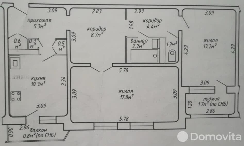 Купить 2-комнатную квартиру в Минске, ул. Сергея Есенина, д. 29, 78900 USD, код: 1009056 - фото 6