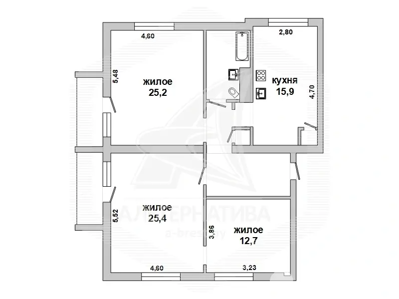 Купить комнату в Бресте, ул. Брестских дивизий, цена 266800 BYN, код 7795 - фото 12