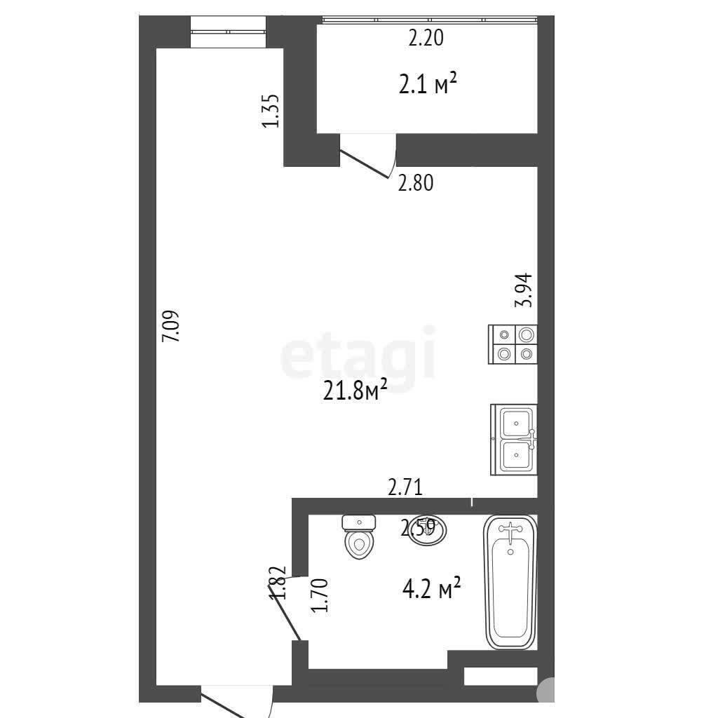 Продажа 1-комнатной квартиры в Минске, ул. Братская, д. 13, 50900 USD, код: 1085002 - фото 2