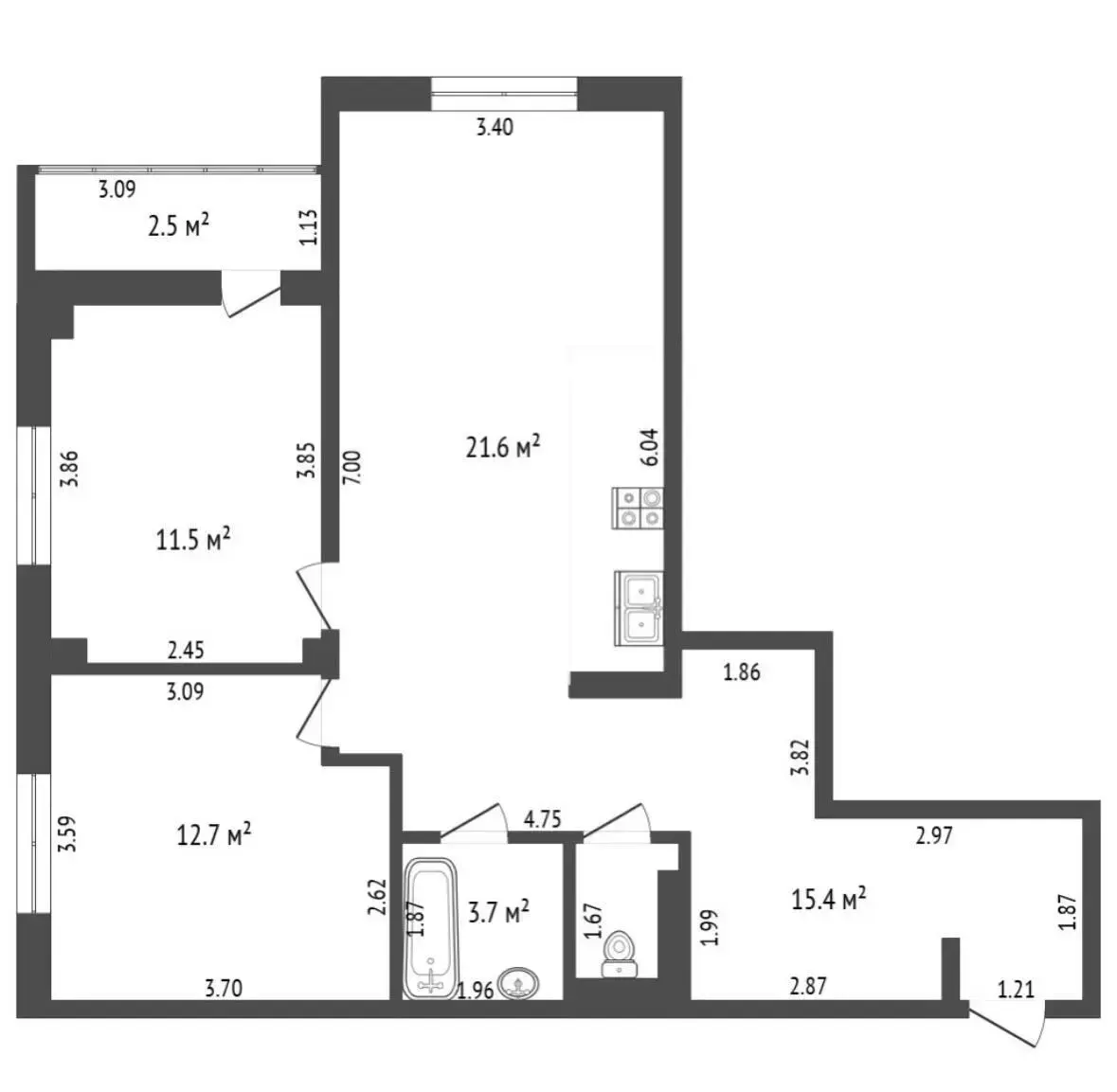 квартира, Минск, ул. Щорса, д. 4/Б, стоимость продажи 553 000 р.