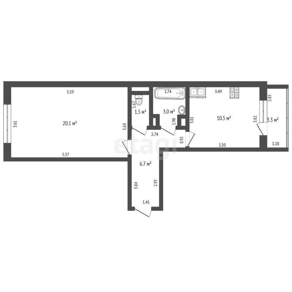 Продажа 1-комнатной квартиры в Минске, ул. Академика Карского, д. 17, 72600 USD, код: 1099371 - фото 2