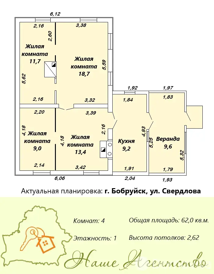 Цена продажи коттеджа, Бобруйск, ул. Свердлова, д. 5А