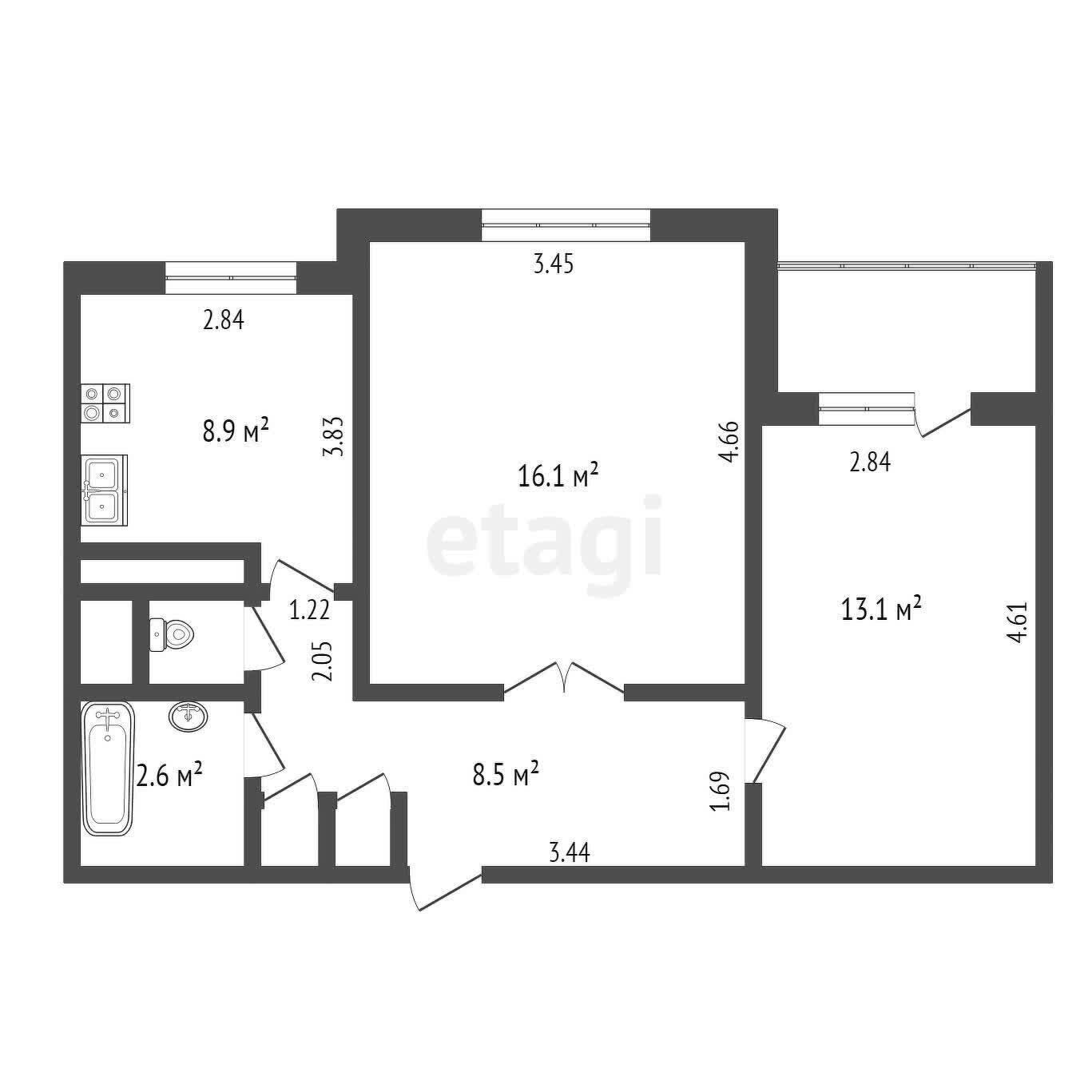 Продажа 2-комнатной квартиры в Минске, ул. Академика Федорова, д. 19, 76900 USD, код: 993308 - фото 2