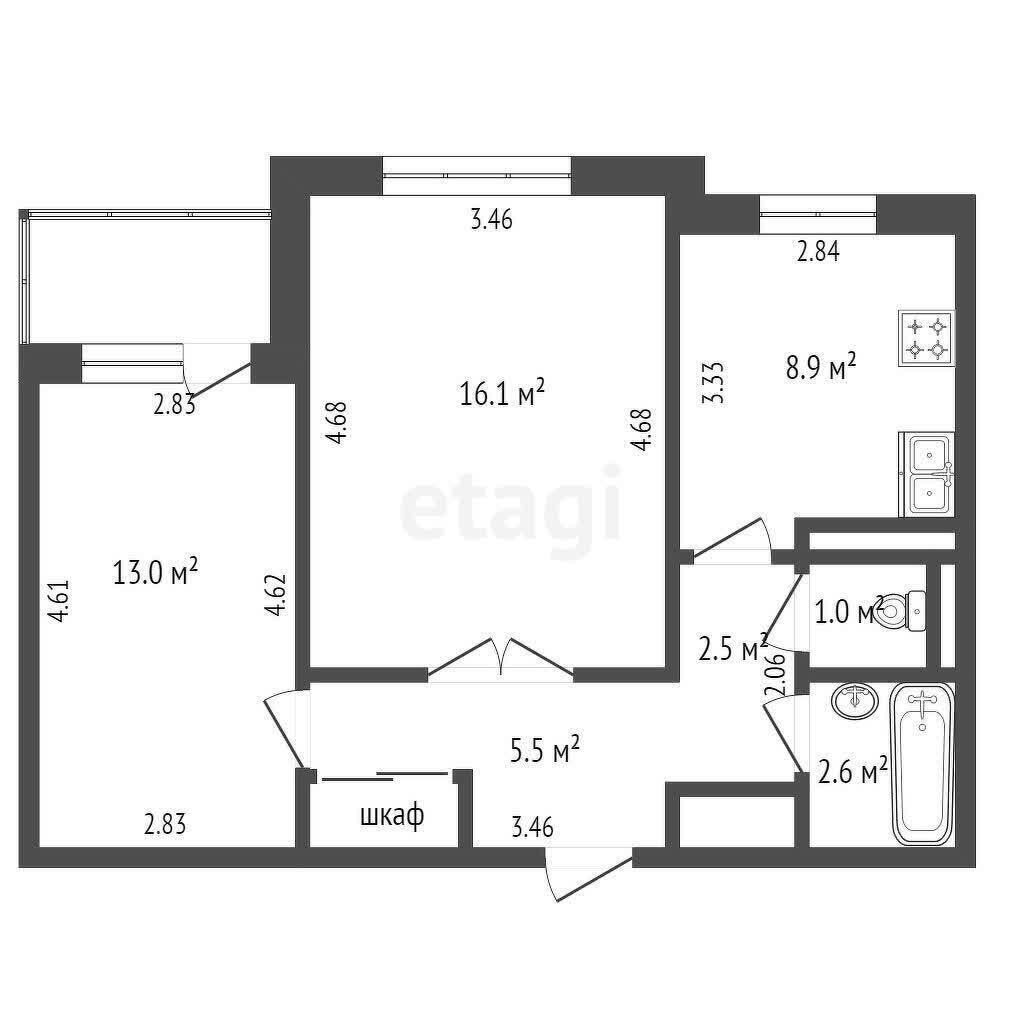 квартира, Минск, ул. Заславская, д. 17, стоимость продажи 270 276 р.